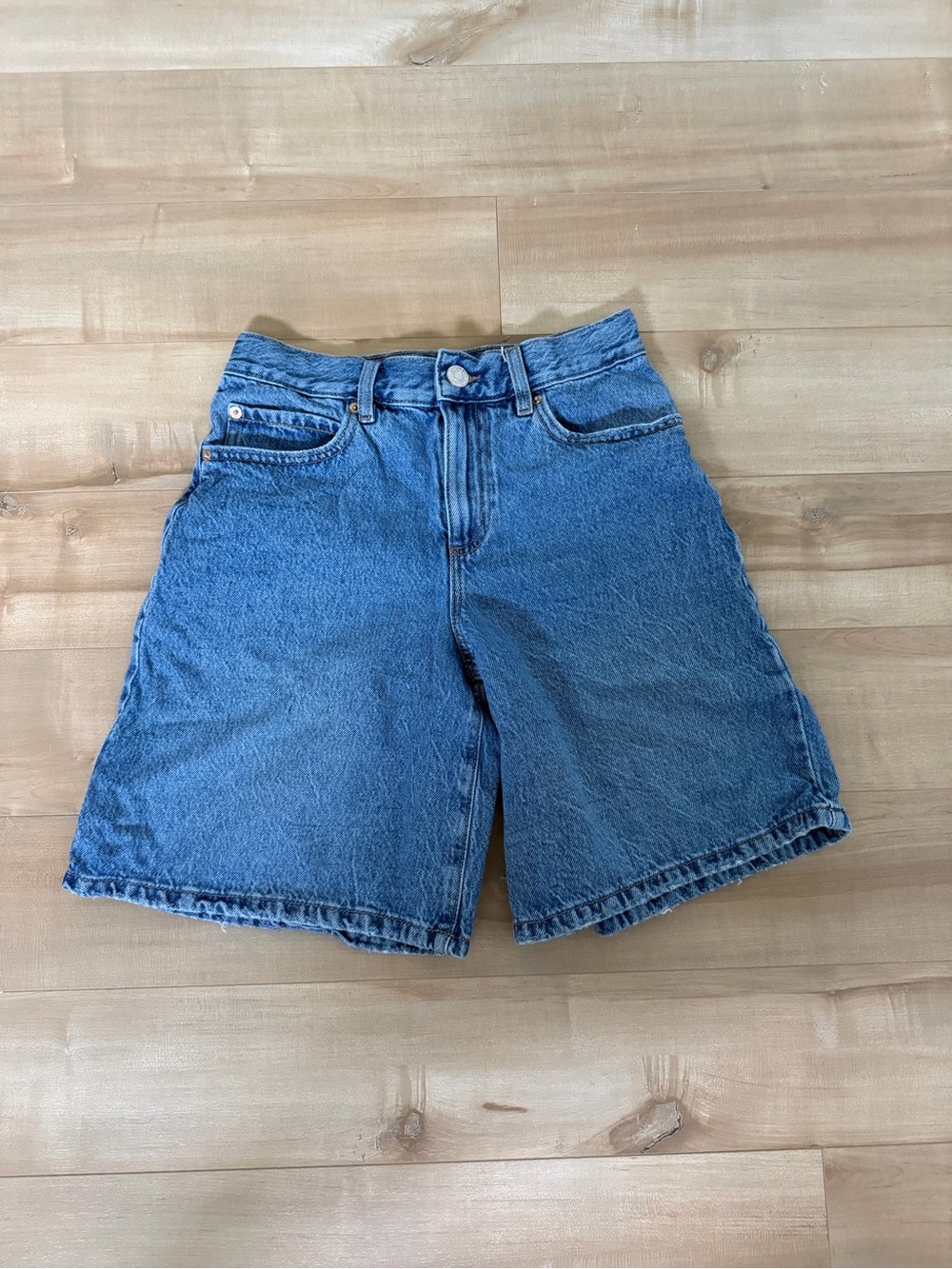 Garage High-Waist Jean Shorts in Blue